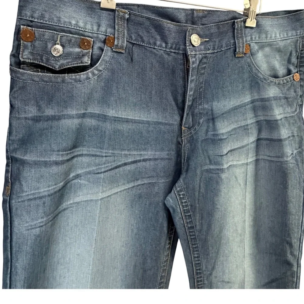 True Religion Zach Straight Leg Jeans Mens 42‎ Blue Y2K Streetwear Grunge Baggy